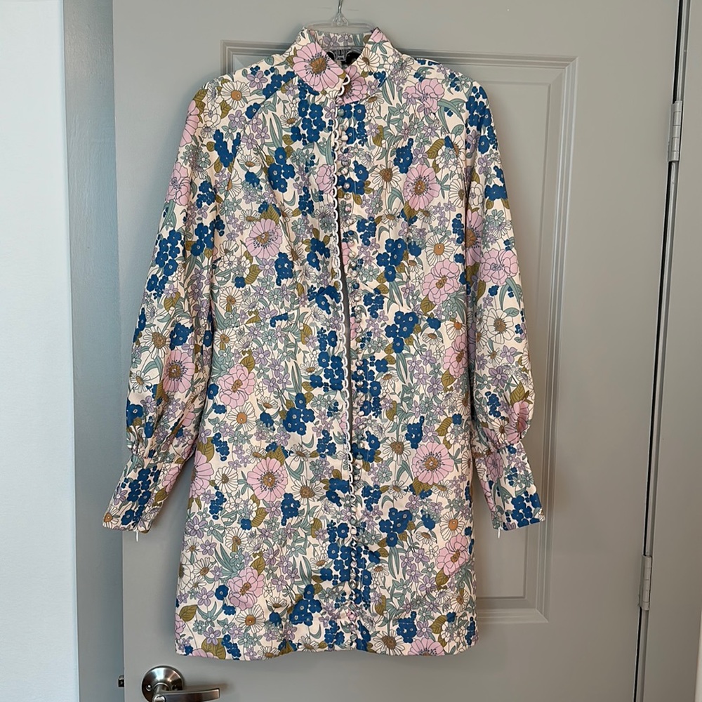 Tuckernuck Beulah Style Mod Floral Button Front Dress